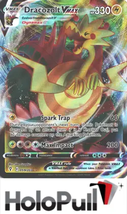 DRACOZOLT VMAX 059/203 HOLO VMAX RARE EVOLVING SKIES POKEMON NM/M - Image 1