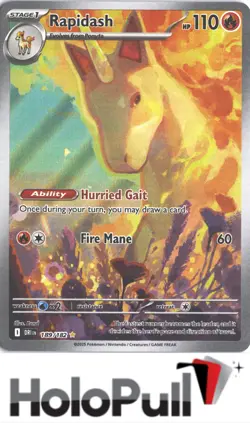 RAPIDASH 189/182 ILLUSTRATION RARE DESTINED RIVALS POKEMON NM/M - Image 1