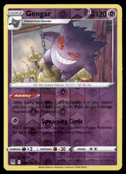 Gengar 066/196 Reverse Holo Rare 2022 Lost Origin Pokemon LP - Image 1
