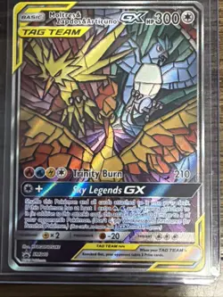 Pokemon Moltres & Zapdos & Articuno GX TAG TEAM Full Art Promo SM210 300 HP - Image 1