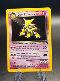 Pokemon TCG Dark Alakazam Team Rocket Holo Rare 1/82 English 2000 - LP/MP - Image 1