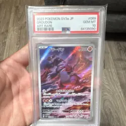 Pokemon TCG Groudon SV3a Raging Surf Art Rare Holo Japanese 069/062 PSA 10 - Image 1