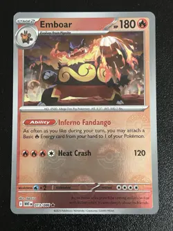 Emboar Poke Ball #13 Holo Pokemon Sv11W: White Flare Card - Image 1