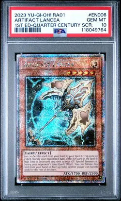2023 YU-GI-OH! RA01-25TH ANV RARITY COLL #EN006 ARTIFACT LANCEA PSA 10 - Image 1