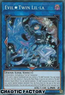 YUGIOH BLCR-EN097 Evil Twin Lil-la Secret Rare 1st Edition NM - Image 1