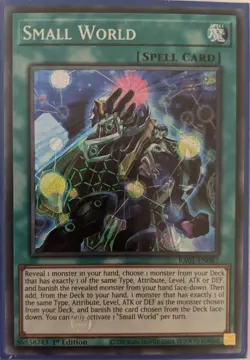 YuGiOh Small World Super Rare 1st Edition RA01-EN067 - Image 1