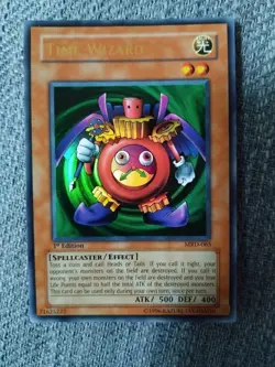 2002 Yu-Gi-Oh! Metal Raiders 1st Edition Time Wizard MRD-065 AE - Image 1