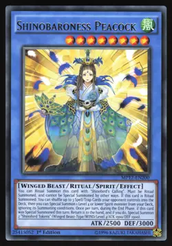 Shinobaroness Peacock - MP17-EN200 - Rare - 1st Edition Yugioh - Image 1
