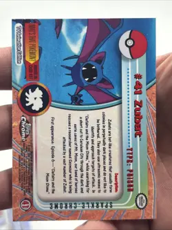 SPARKLE Zubat #41 Topps Chrome 2000 Series 1 T.V Holo Pokemon Card TCG - Image 4