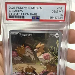 2025 Pokemon Meg EN Spearow Illustration Rare #151 PSA 10 Gem MT - Image 2