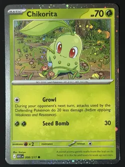 🌀Swirl🌀 Chikorita 008/217 Ascended Heroes Cosmos Holo Promo Pokemon NM - Image 2