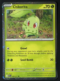 🌀Swirl🌀 Chikorita 008/217 Ascended Heroes Cosmos Holo Promo Pokemon NM - Image 3