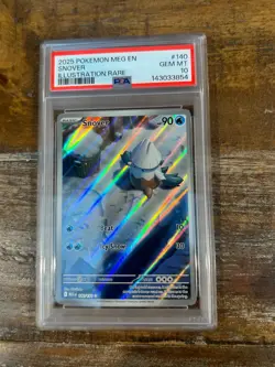 POKEMON 2025 Mega Evolution Illustration Rare SNOVER #140 PSA 10 Gem - Image 1