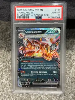 2025 Pokemon SVP Charizard EX Special Collection Black Star Promo #196 PSA 10 - Image 1