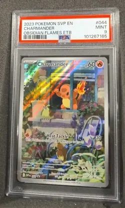 POKEMON CARD CHARMANDER ILLUSTRATION RARE 44 OBSIDIAN FLAMES #44 GRADED PSA 9 MT - Image 1