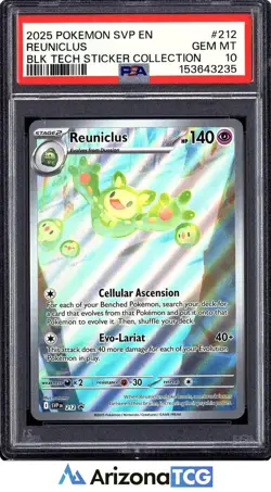 Pokemon 2025 Reuniclus 212 Promo Blk Tech Sticker Collection GEM MINT PSA 10 - Image 1