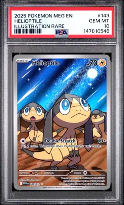 PSA 10 Helioptile 143/132 Pokemon Mega Evolution Illustration Rare 2025 GEM MINT - Image 1