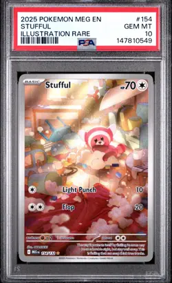PSA 10 Stufful 154/132 Pokemon Me01: Mega Evolution Illustration Rare 2025 - Image 1