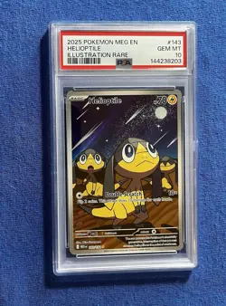 2025 POKEMON MEG EN-MEGA EVOLUTION ILLUSTRATION RARE #143 HELIOPTILE PSA 10 GEM - Image 1