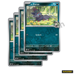 4x N's Zorua 097/159 NM Common | SV09: Journey Together | Pokemon TCG Playset - Image 1