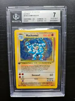 Pokemon TCG Machamp Machomei German Base Set 1999 1st Edition BGS 7 - Image 1
