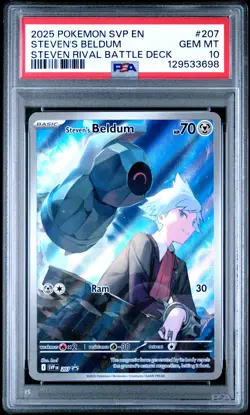2025 POKEMON SVP EN-SV BLACK STAR PROMO #207 STEVEN'S BELDUM PSA 10 - Image 1