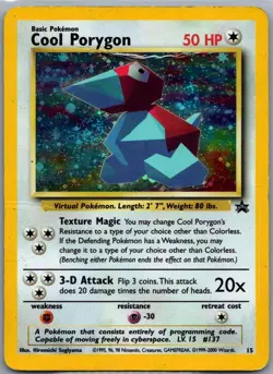 Pokemon TCG Cool Porygon 15 Black Star Promos Holo MP With Swirl 🌀 - Image 1