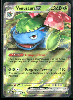 Venusaur ex 001/142 Stellar Crown Double Rare Pokemon TCG - Image 1