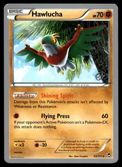 POKEMON HAWLUCHA FURIOUS FISTS 63/111 2015 World Championship Decks Regular - Image 1