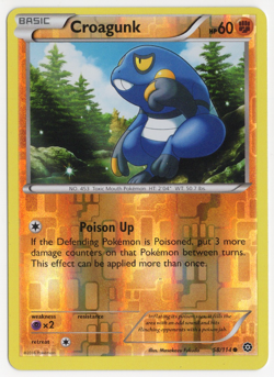 Croagunk 58/114 Steam Siege Reverse Holo Pokemon Card - Image 1