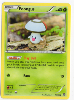 Foongus 12/114 Steam Siege Pokemon Card - Image 1