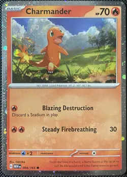 Charmander (Cosmos Holo) 004/165 Sv: Scarlet & Violet Promo *SWIRL* Pokemon Card - Image 1