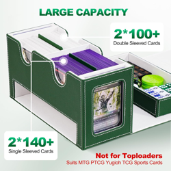 Card Deck Box for MTG, Double Card Storage Box with 2 Commander Display & 1 Dice - Image 4