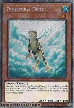 YUGIOH RA03-EN161 Treeborn Frog Platinum Secret Rare 1st Edition NM - Image 1