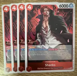 4 x One Piece TCG OP12-008 Rare (R) Shanks NM English (Playset) - Image 1