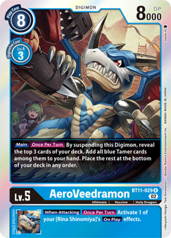 AeroVeedramon BT11-029 R Dimensional Phase Digimon Card Game EN - Image 1