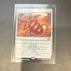 Magic: The Gathering Ruby Medallion Modern Horizons 3 Rare Artifact Regular 295 - Image 1