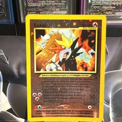 Entei 34 Pokemon Promo Wizards Of The Coast Era Black Star Promo Card SWIRL - Image 1