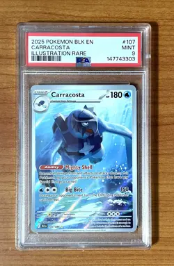 Pokemon, Black Bolt, Carracosta SIR Card, PSA 9, 107/086 - Image 1