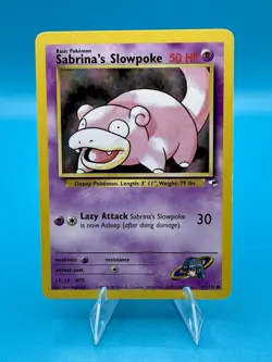 Pokemon TCG 1999-2000 Sabrina's Slowpoke 95/132 Gym Heroes Vintage MP - Image 1