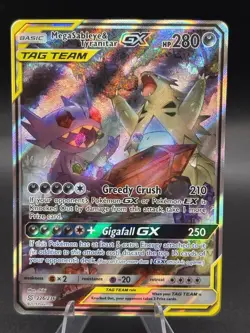 Pokemon Mega Sableye & Tyranitar GX Ultra Rare Full Art Holo SM 226/236 - Image 1