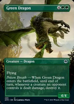Green Dragon (Borderless) -Foil Light Play MTG - Image 1