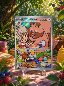Pokemon Arven's Greedent Full Art Holo Illustration Rare 205/182 NM/M - Image 1