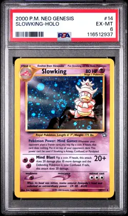 2000 POKEMON NEO GENESIS #14 SLOWKING-HOLO PSA 6 - Image 1