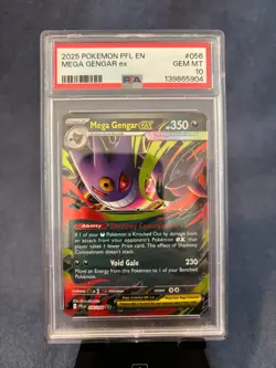 2025 POKEMON PFL EN-PHANTASMAL FLAMES #056 MEGA GENGAR EX PSA 10 - Image 1