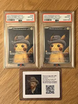 1 x Pikachu with grey Felt Hat 085 van Gogh PSA 10 - Pokemon - Image 1
