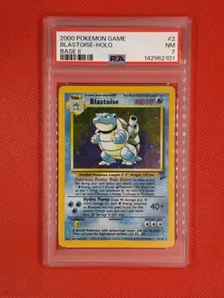 Pokemon Blastoise Base Set 2 PSA 7 HOLO RARE 2/130 Graded NEAR MINT - Image 1