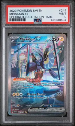 Miraidon Ex Special Illustration Rare Pokemon En-Scarlet & Violet 244/198 PSA 9 - Image 1