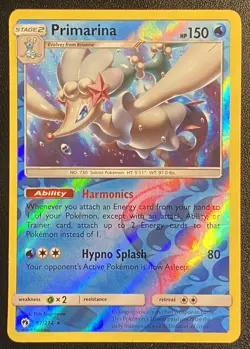 Primarina Reverse Holo Rare 67/214 Pokemon TCG Sun & Moon Lost Thunder - NM - Image 1