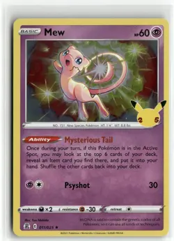 Mew 011 Celebrations Holo Pokemon Rare Near Mint - Image 1